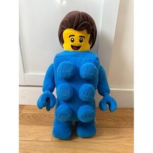 LEGO Blue Brick Boy Piece Character Plush Stuffy Stuffed 13" Brand New